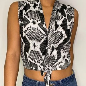 Snakeskin print tank top